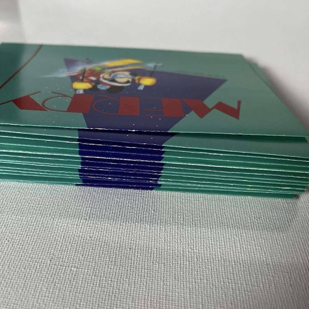 Rare Vintage Mickey Mouse Skiing "Merry" Christmas Cards NOS - Set of 13 - Picture 2 of 11